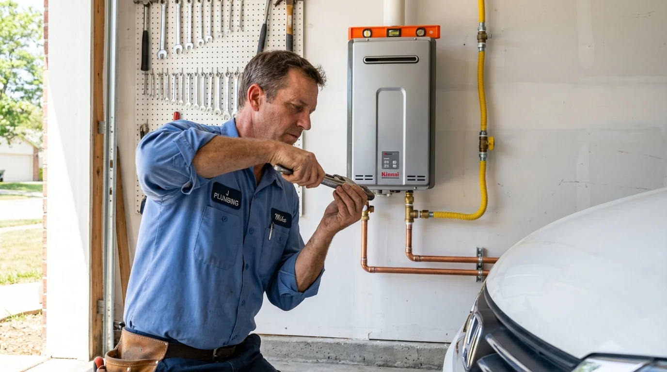 Tankless water heater installation by a Johns Plumbing LLC plumber in Gettysburg